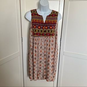Umgee Bohemian style mini dress. Size Medium. Sleeveless